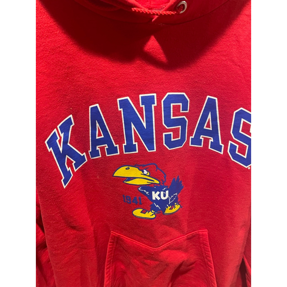 University of Kansas Jayhawks Hoodie Red (Size S) Unisex - Champion - Picture 3 of 4